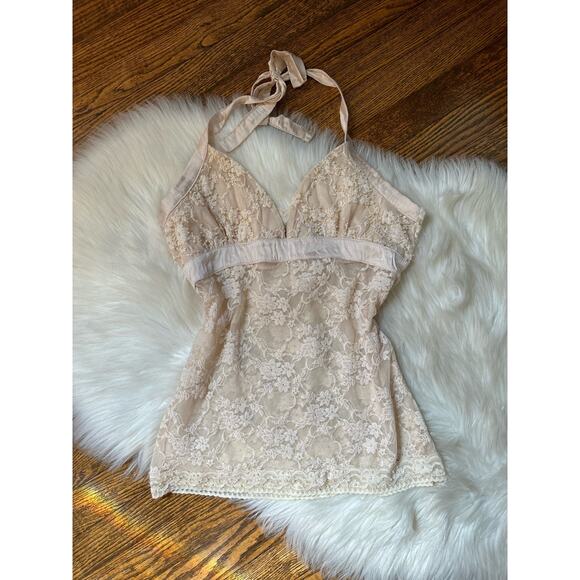 Rare Vintage Y2K Forever 21 Beaded Lace Silk Tank Top - Picture 1 of 7